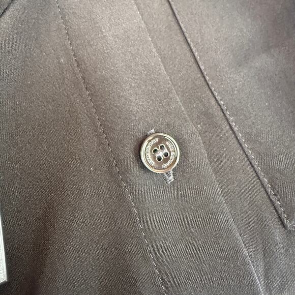 Burberry Uniform Black 100% Silk Button Up Long Sleeve Shirt Dress NWT Size 18 - Picture 7 of 9